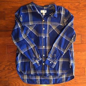 Blue Classic Fit Plaid Shirt